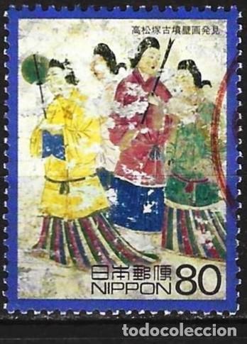 Sellos: Jap&oacute;n 2000 - Mi 3035 - YT 2905 - Pintura del t&uacute;mulo de Takamatsu-Zuka