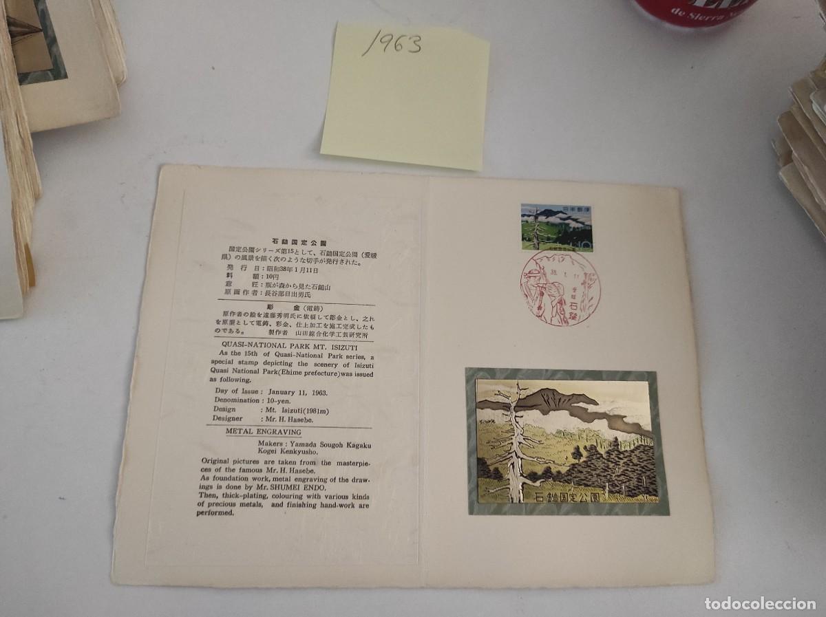 Timbres: JP88 JAPON carpetilla conmemorativa a&ntilde;o 1963 con grabado metalico y sello con matasello primer dia