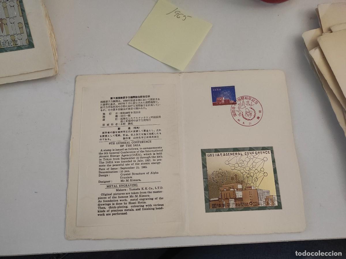 Sellos: JP117 JAPON carpetilla conmemorativa a&ntilde;o 1965 con grabado metalico y sello con matasello primer dia