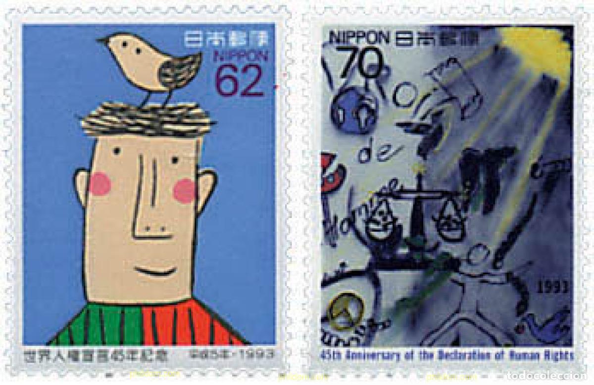 Sellos: 35418 MNH JAPON 1993 45 ANIVERSARIO DE LA DECLARACION DE LOS DERECHOS HUMANOS