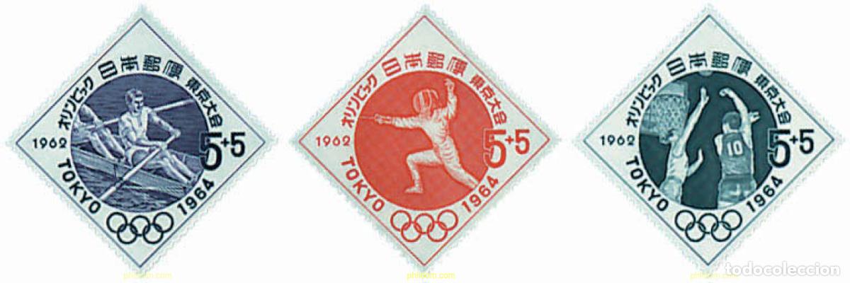 Sellos: 297841 HINGED JAPON 1962 18 JUEGOS OLIMPICOS VERANO TOKIO 1964