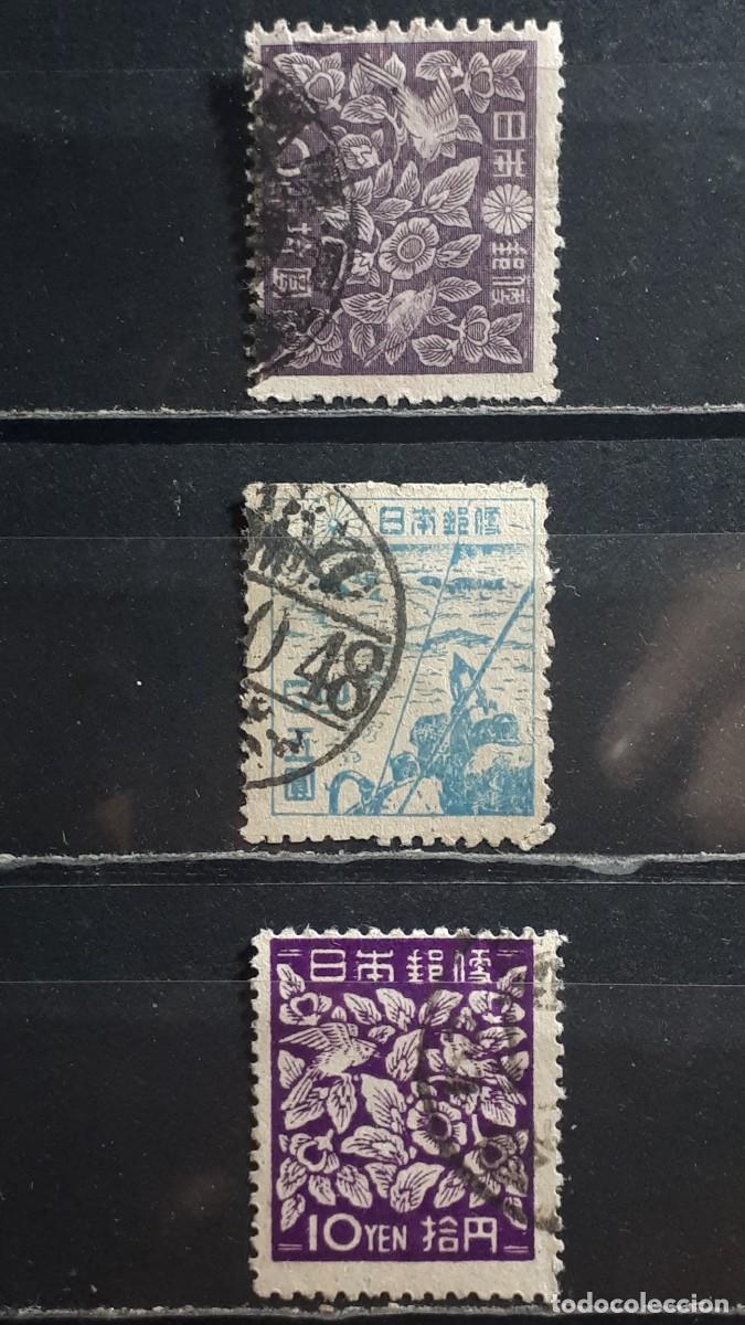 Sellos: JAP&Oacute;N. A&Ntilde;O 1947. &deg;. YVERT 372, 380D, E