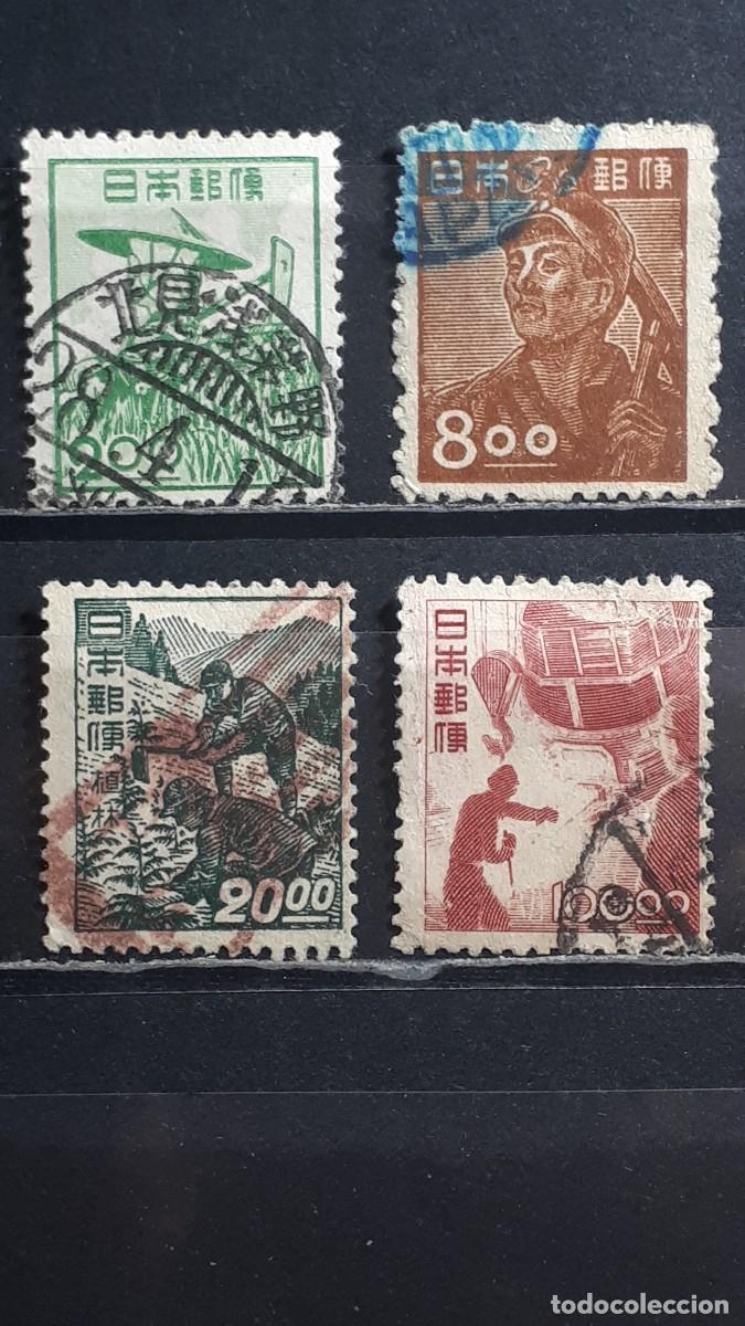 Sellos: JAP&Oacute;N. A&Ntilde;O 1948. &deg;. YVERT 392, 397, 399, 401