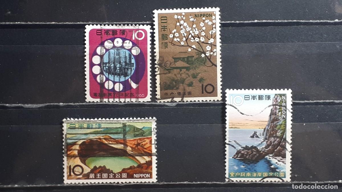 Sellos: JAP&Oacute;N. A&Ntilde;O 1965. &deg;. YVERT 821, 830, 831, 833