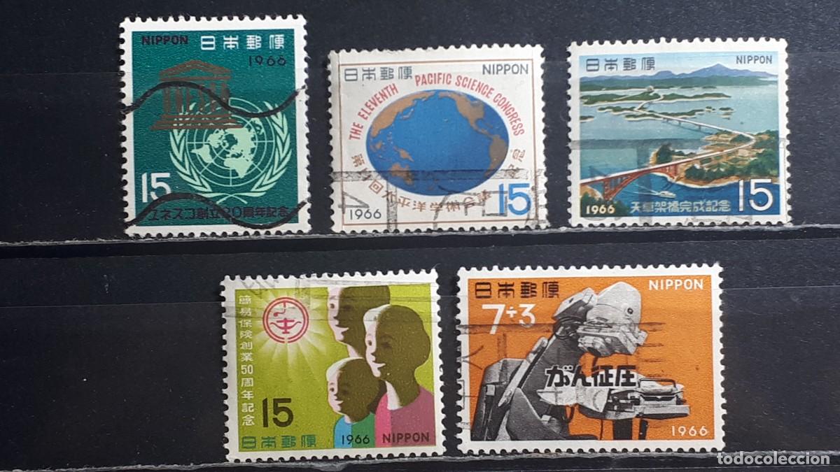 Sellos: JAP&Oacute;N. A&Ntilde;O 1966. &deg;. YVERT 836, 848, 849, 850, 854