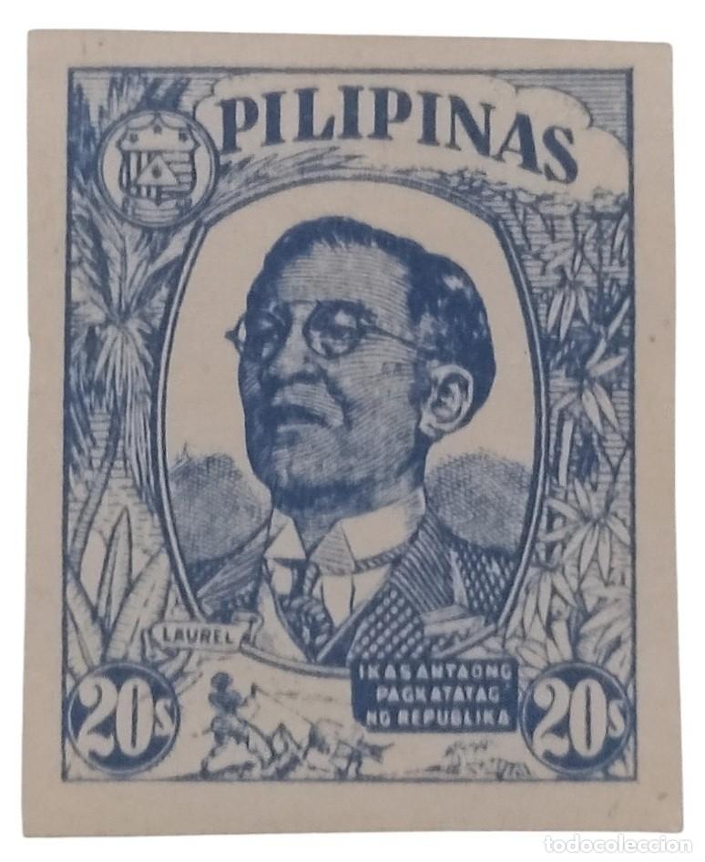 Sellos: 1945 OCUPACI&Oacute;N JAPONESA EN FILIPINAS. 1&ordm; Aniversario del gobierno t&iacute;tere filipino.