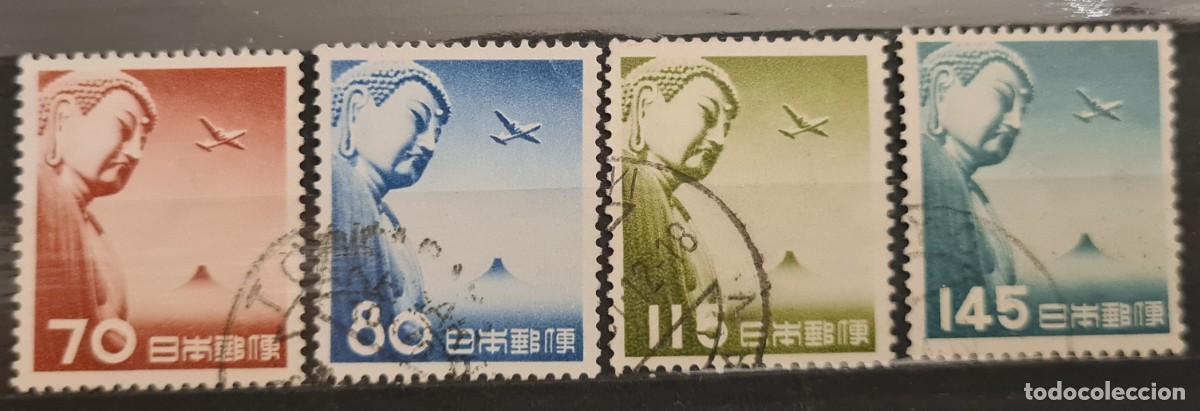 Sellos: Serie completa de sellos a&eacute;reos usados de Jap&oacute;n 1953: Gran estatua de Buda de Kamakura
