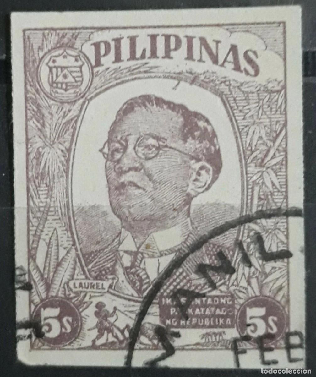 Sellos: JAP&Oacute;N OCUPACI&Oacute;N DE FILIPINAS 1945 1&ordm; Aniversario del gobierno t&iacute;tere filipino. USADO.