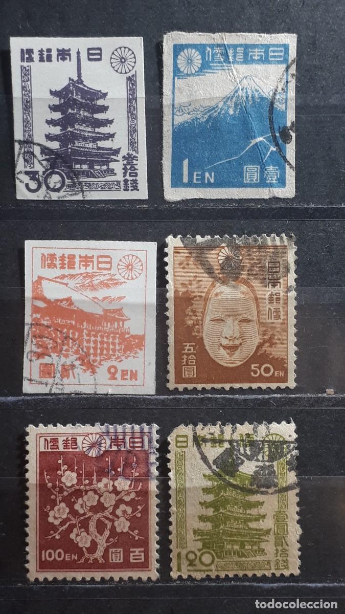 Sellos: JAP&Oacute;N. A&Ntilde;O 1946-7. &deg;. Yvert 355, 358, 360/1, 364/5