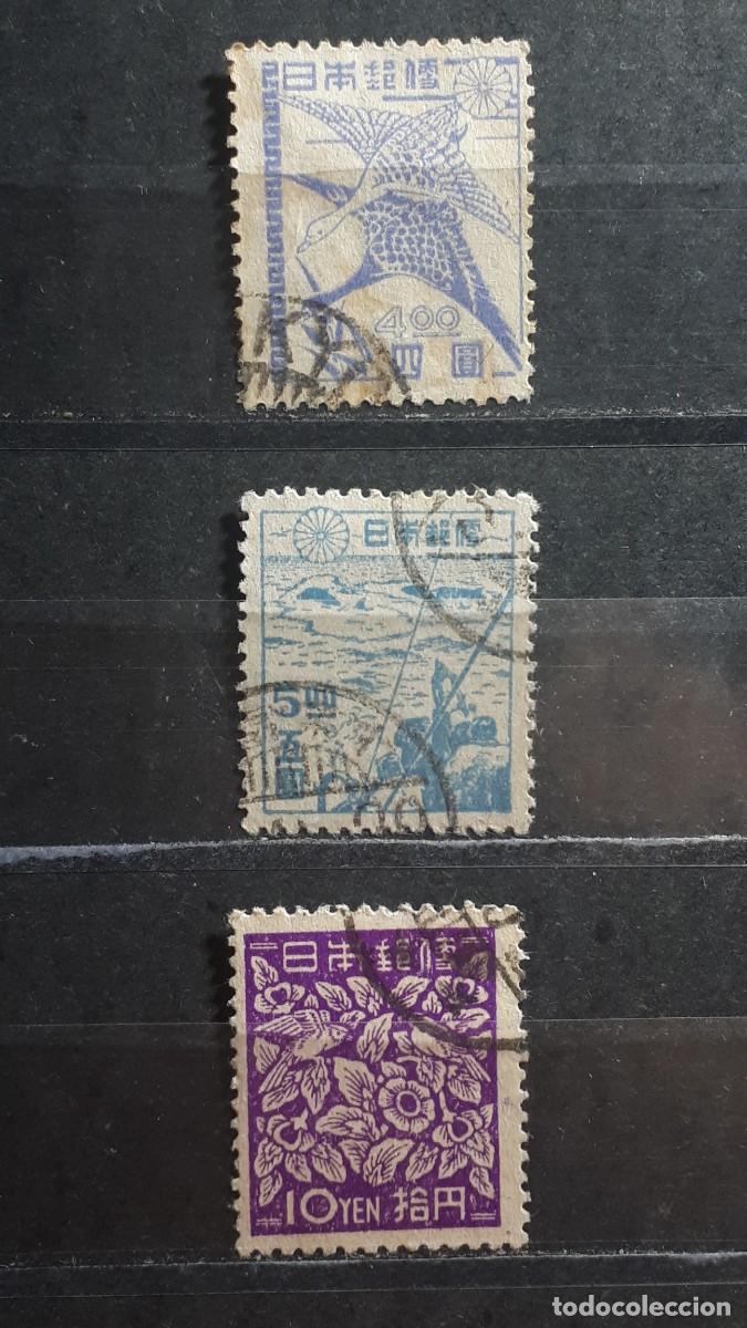Sellos: JAP&Oacute;N. A&Ntilde;O 1947. &deg;. Yvert 380C, D, E.