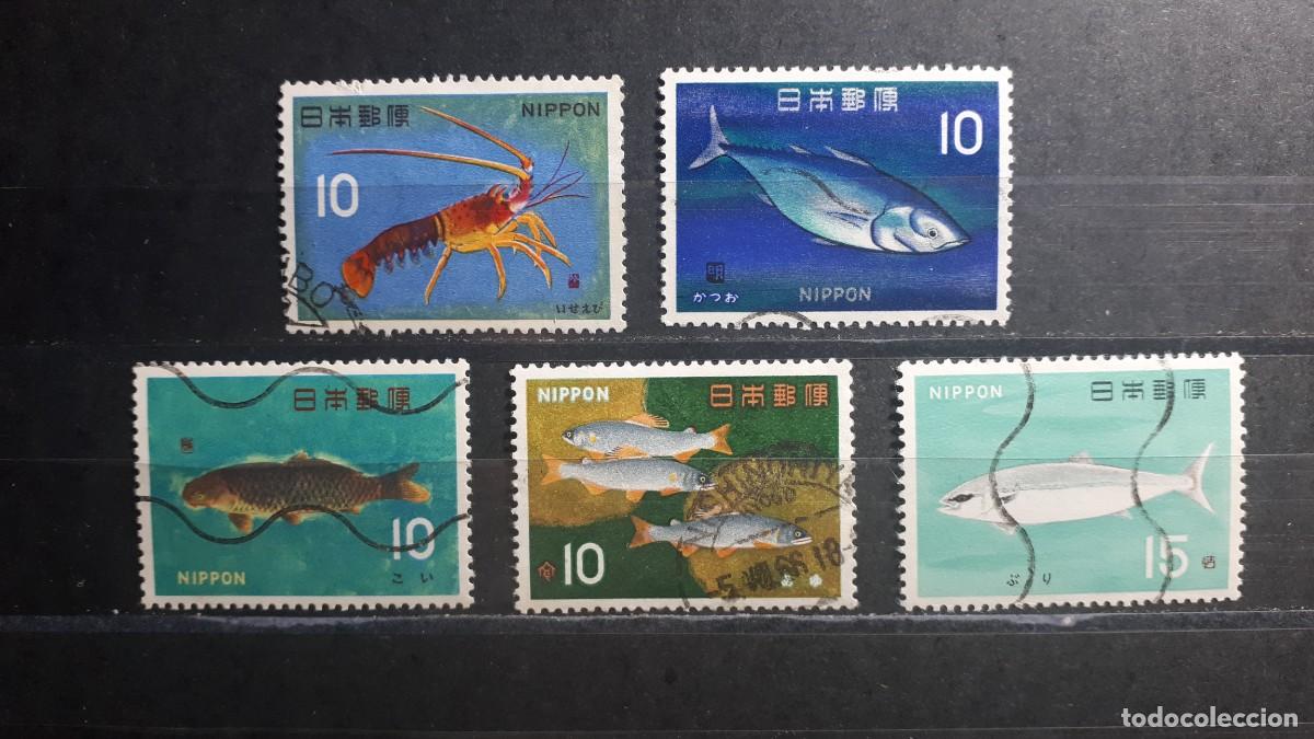 Sellos: JAP&Oacute;N. A&Ntilde;O 1966-7. &deg;. Yvert 822/4, 826, 829