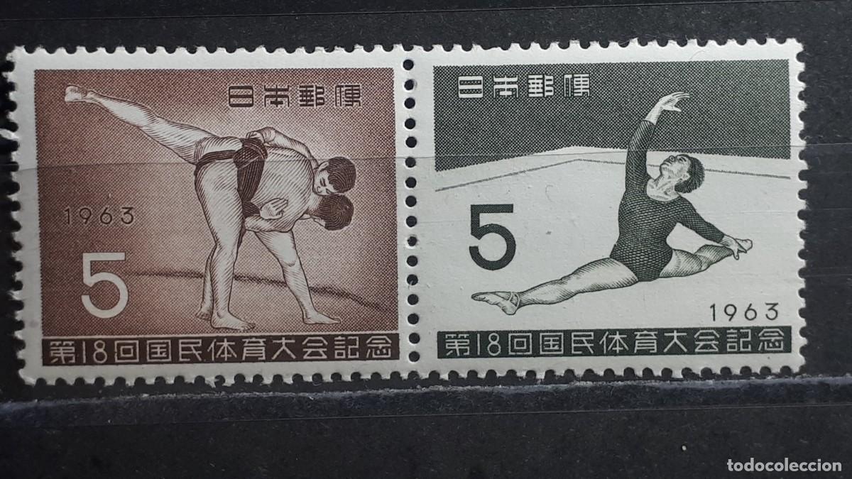 Sellos: JAP&Oacute;N. A&Ntilde;O 1963. *. Yvert 758/9