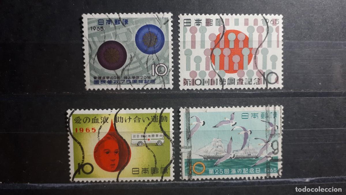 Sellos: JAP&Oacute;N. A&Ntilde;O 1965. &deg;. Yvert 808, 809, 811, 813.,