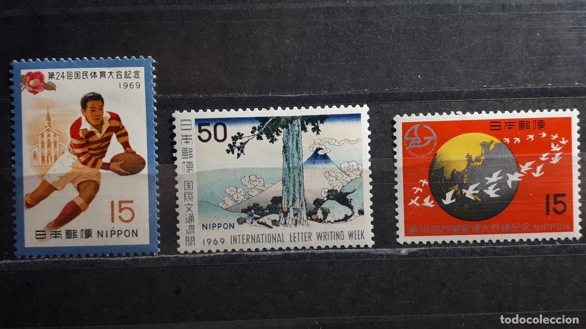 Sellos: JAP&Oacute;N. A&Ntilde;O 1969. *. Yvert 961, 965, 966