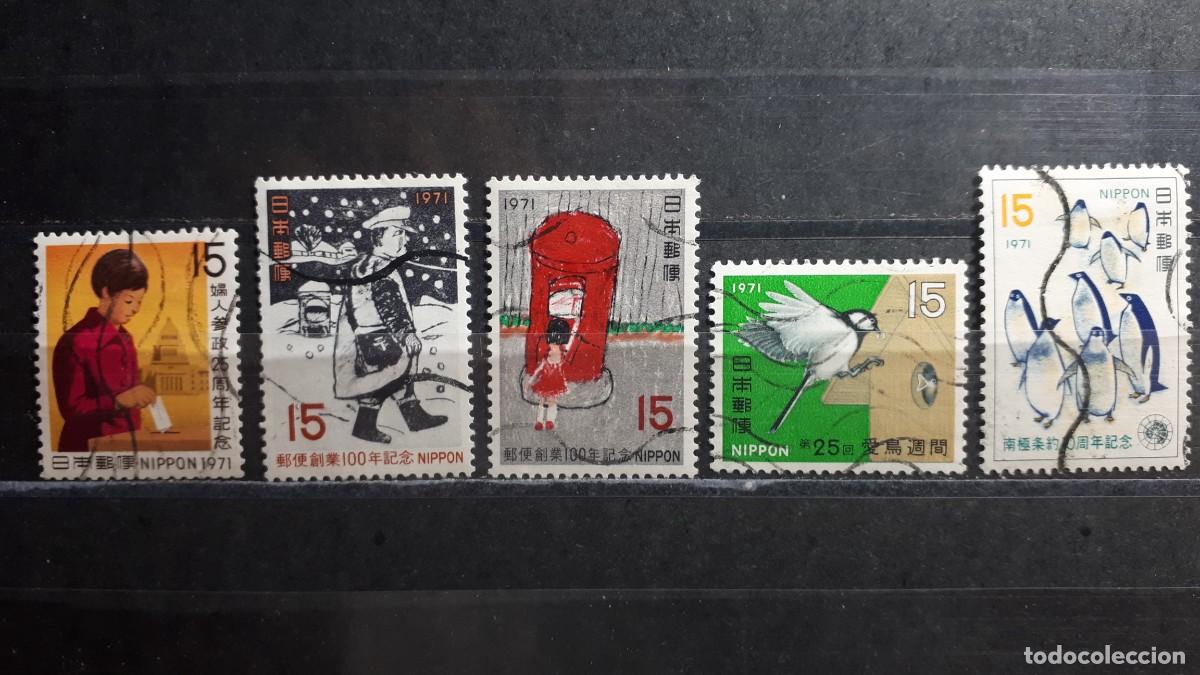 Sellos: JAP&Oacute;N. A&Ntilde;O 1971. &deg;. Yvert 1003, 1005, 1006, 1008, 1009