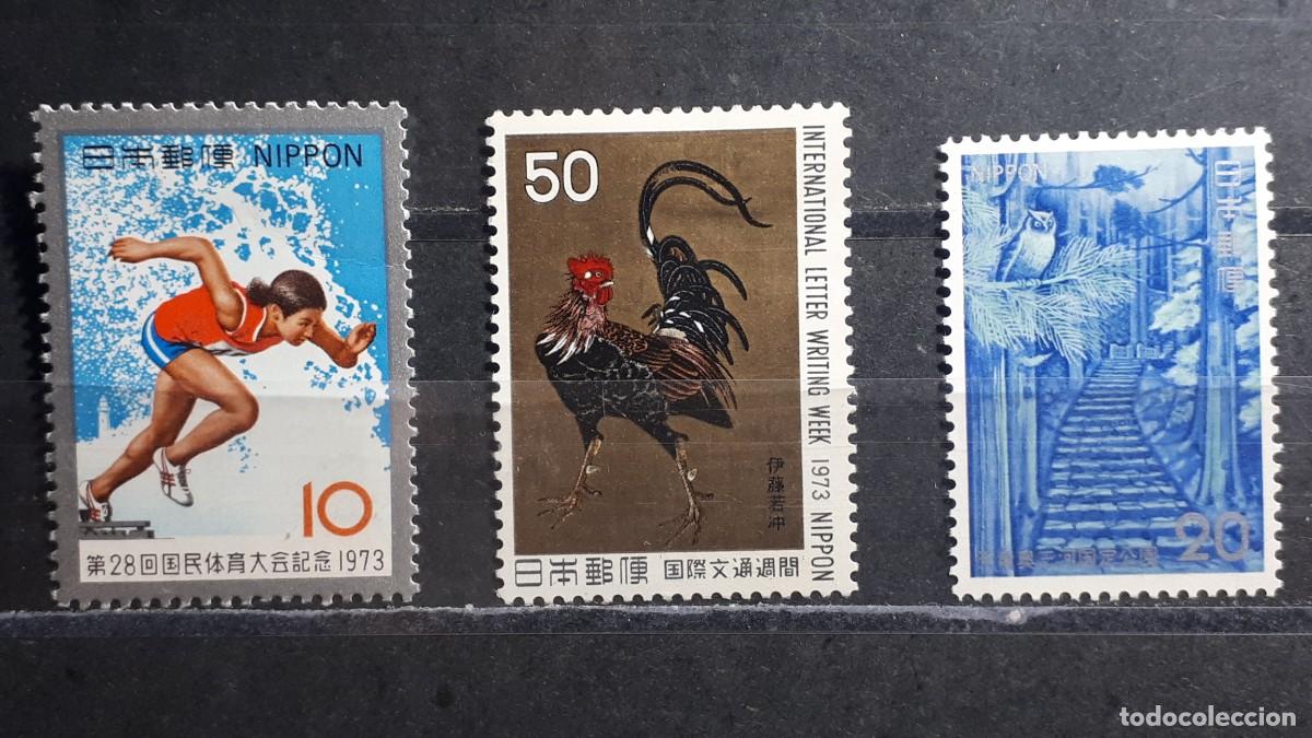 Sellos: JAP&Oacute;N. A&Ntilde;O 1973. *. YVERT 1090, 1091, 1092