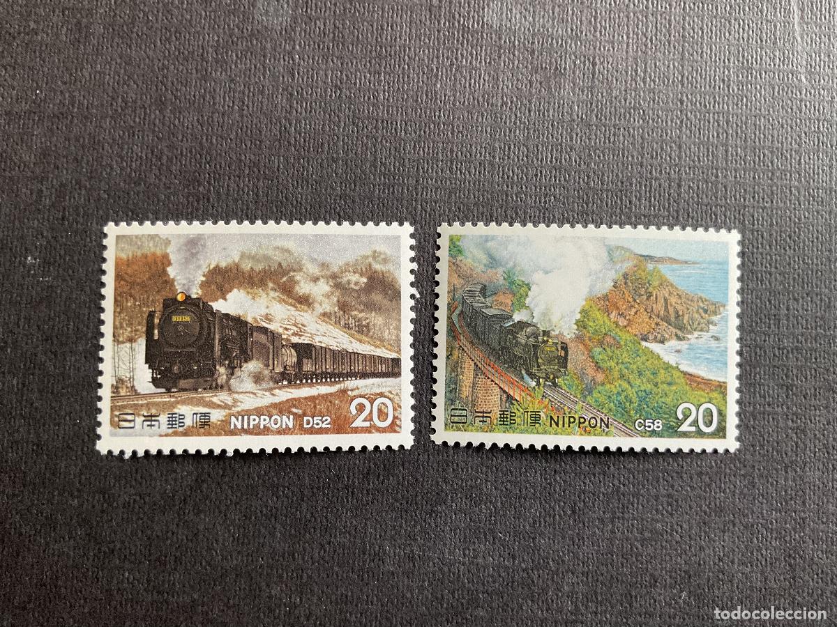 Sellos: JAPON N&ordm; YVERT 1144/5*** A&Ntilde;O 1975. LOCOMOTORAS A VAPOR (II)