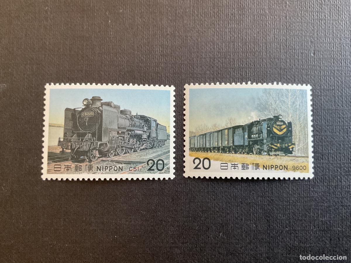 Sellos: JAPON N&ordm; YVERT 1157/8*** A&Ntilde;O 1975. LOCOMOTORAS A VAPOR (IV). LOCOMOTORAS C-51 Y 9600