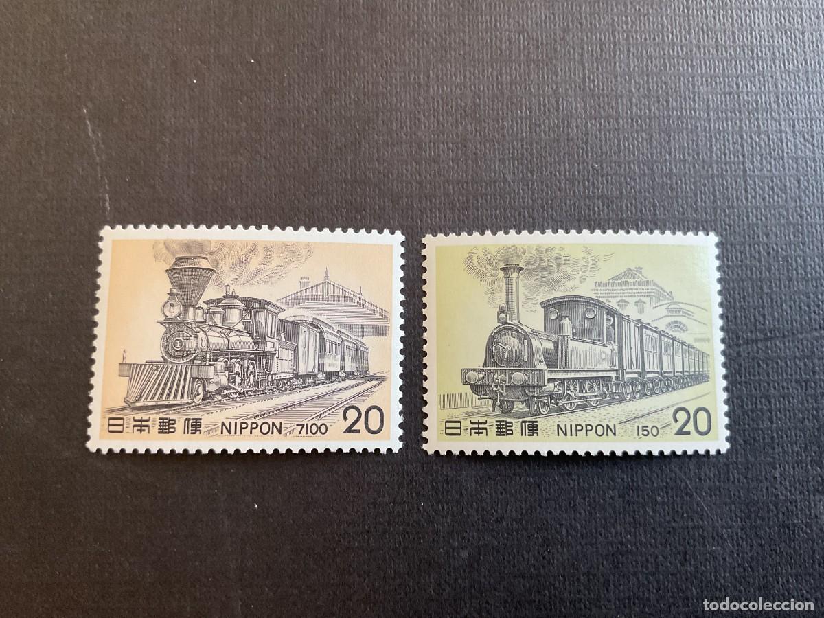 Sellos: JAPON N&ordm; YVERT 1159/0*** A&Ntilde;O 1975. LOCOMOTORAS A VAPOR (V). LOCOMOTORAS 7100 Y 150