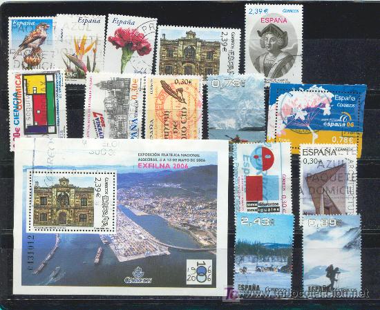 Stamps: 14 sellos diferentes y una hojita de los a&ntilde;os 2006 y 2007. Matasellados.