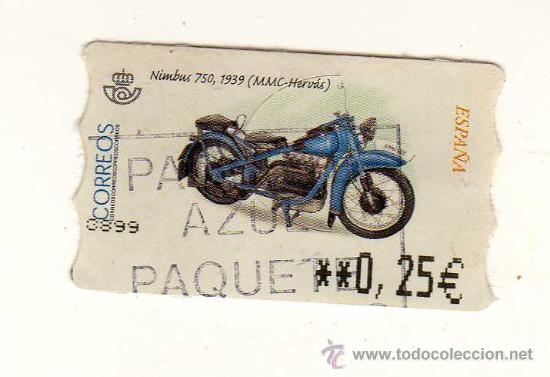 Briefmarken: SELLO USADO DE VALOR VARIABLE DEDICADO A LA MOTO NIMBUS 750 A&Ntilde;O 1939 (MMC - HERV&Aacute;S)