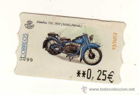 Briefmarken: SELLO USADO DE VALOR VARIABLE DEDICADO A LA MOTO NIMBUS 750 A&Ntilde;O 1939 (MMC - HERV&Aacute;S)