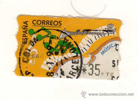 Briefmarken: SELLO USADO DE VALOR VARIABLE DEDICADO A LA M&Uacute;SICA (emitido en Diciembre de 1997)