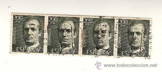 Sellos: BLOQUE DE 4 MATASELLADO S.M. DON JUAN CARLOS I 200 PESETAS - edifil: 2506&middot;Emisi&oacute;n:21 de Octubre 1981