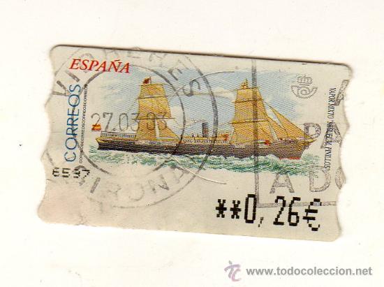 Selos: SELLO USADO DE VALOR VARIABLE DEDICADO AL TEMA BARCOS (VAPOR MIXTO MIGUEL M. PINILLOS)