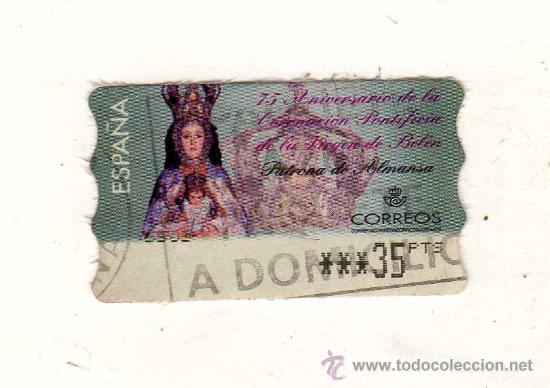 Selos: SELLO USADO DE VALOR VARIABLE (75 ANIVERSARIO DE LA CORONACI&Oacute;N PONTIFICIA DE LA VIRGEN DE BEL&Eacute;N)
