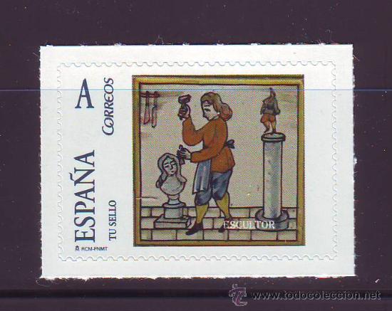 Briefmarken: TU SELLO.PERSONALIZADO.OFICIOS.TRABAJADORES.ESCULTOR.
