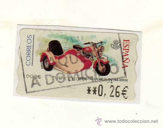 Sellos: SELLO USADO DE VALOR VARIABLE DEDICADO A LA MOTO SORIANO PUMA CON SIDECAR (A&ntilde;o 1947) &middot; MMC-HERV&Aacute;S