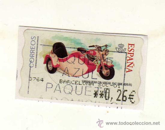Selos: SELLO USADO DE VALOR VARIABLE DEDICADO A LA MOTO SORIANO PUMA CON SIDECAR (A&ntilde;o 1947) &middot; MMC-HERV&Aacute;S