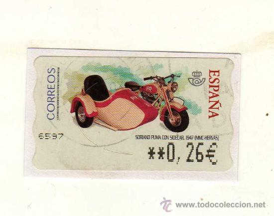 Selos: SELLO USADO DE VALOR VARIABLE DEDICADO A LA MOTO SORIANO PUMA CON SIDECAR (A&ntilde;o 1947) &middot; MMC-HERV&Aacute;S