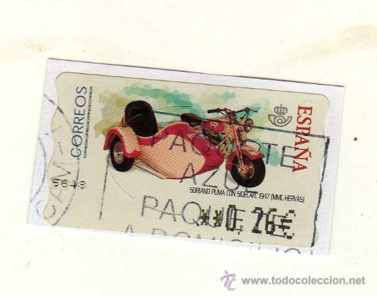 Selos: SELLO USADO DE VALOR VARIABLE DEDICADO A LA MOTO SORIANO PUMA CON SIDECAR (A&ntilde;o 1947) &middot; MMC-HERV&Aacute;S