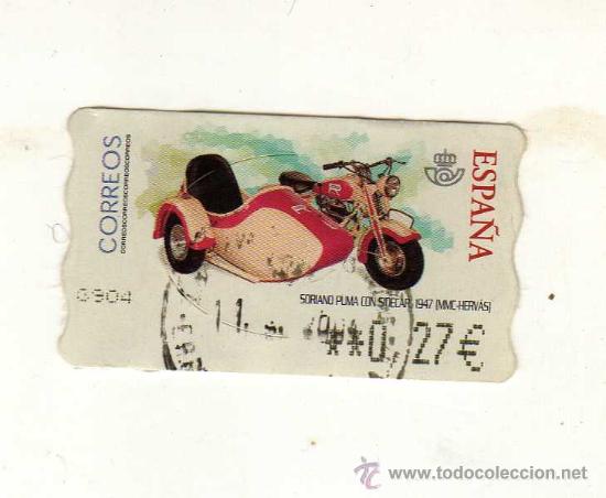 Selos: SELLO USADO DE VALOR VARIABLE DEDICADO A LA MOTO SORIANO PUMA CON SIDECAR (A&ntilde;o 1947) &middot; MMC-HERV&Aacute;S