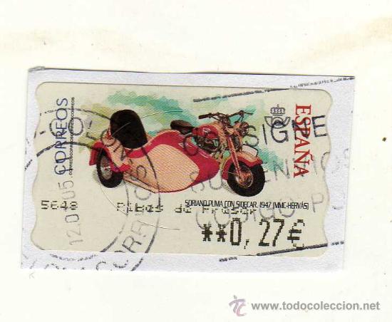 Selos: SELLO USADO DE VALOR VARIABLE DEDICADO A LA MOTO SORIANO PUMA CON SIDECAR (A&ntilde;o 1947) &middot; MMC-HERV&Aacute;S