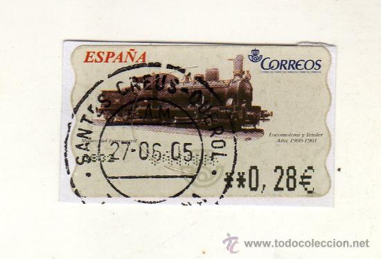 Briefmarken: SELLO USADO DE VALOR VARIABLE DEDICADO A los Trenes cl&aacute;sicos. Locomotora y tender 1900-1901
