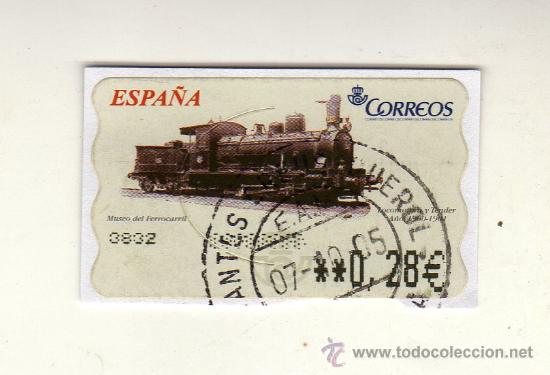 Briefmarken: SELLO USADO DE VALOR VARIABLE DEDICADO A los Trenes cl&aacute;sicos. Locomotora y tender 1900-1901