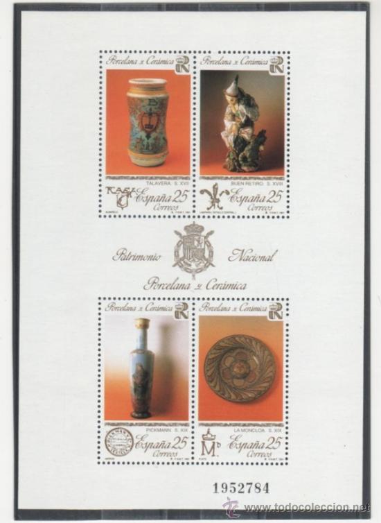 Sellos: PATRIMONIO ART&Iacute;STICO NACIONAL. PORCELANA Y CER&Aacute;MICA.1991