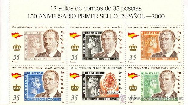 Briefmarken: REY DE ESPA&Ntilde;A - 150 ANIVERSARIO DEL PRIMER SELLO - edifil 3687/3692