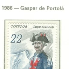Sellos: II CENTENARIO DE LA MUERTE DE GASPAR DE PORTOLÁ. 1986. EDIFIL 2866