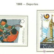 Sellos: DEPORTES. 1988. EDIFIL 2957-58
