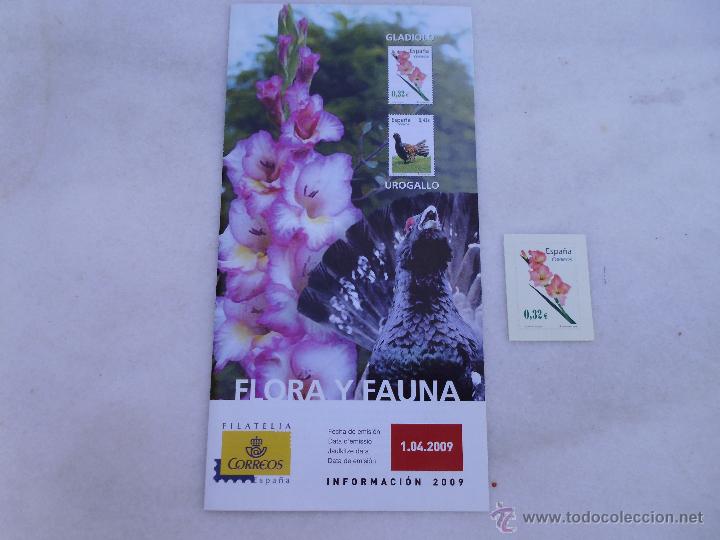 Stamps: SELLO GLADIOLO Y FOLLETO INFORMATIVO DE ESA EMISION