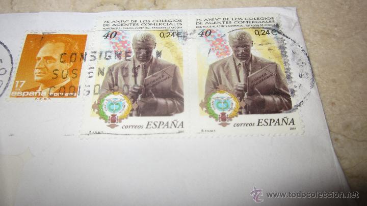 Briefmarken: 2 SELLOS USADOS 40 PESETAS / 0,24 &euro; A&Ntilde;O 2001 - MOTIVO 75 ANIVERSARIO DE LOS COLEGIOS DE AGENTES COME