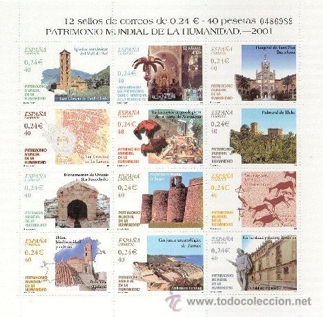 Sellos: A&Ntilde;O 2001 (3843-3854) HB PATRIMONIO DE LA HUMANIDAD (NUEVO)