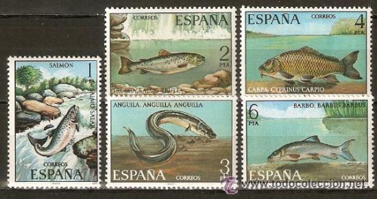Sellos: ESPA&Ntilde;A FAUNA PECES EDIFIL NUM. 2403/7 ** SERIE COMPLETA SIN FIJASELLOS