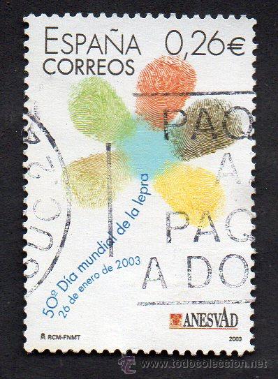 Briefmarken: a&ntilde;o 2003 - edifil 3959 - serie, d&iacute;a mundial lepra