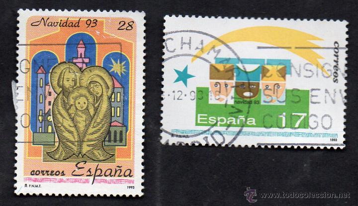 Sellos: a&ntilde;o 1993 - edifil 3273 y 3274 - serie, navidad 93