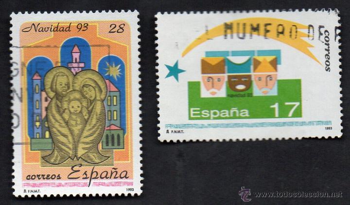 Stamps: a&ntilde;o 1993 - edifil 3273 y 3274 - serie, navidad 93